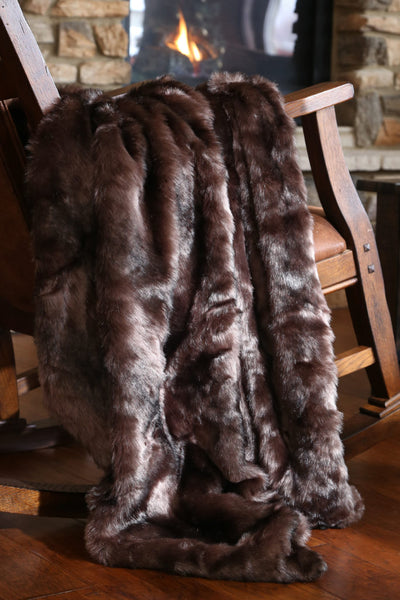 Brown Bear Faux Fur Throw