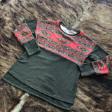 Army green and Aztec sweater