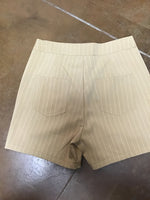 L&B  Cream Striped Polyester Shorts