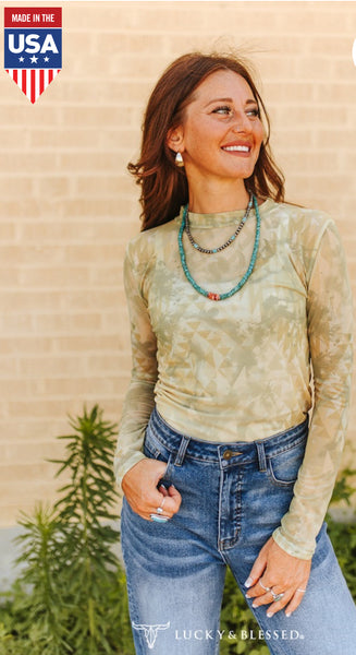 L&B Yellow/Green Mesh Top