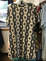 L&B Gray Aztec T-Shirt Dress