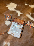 American Darling leather and cowhide crossbody