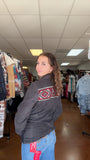 Cinch Women’s Maroon Aztec and Black Quarter Button Fleece Sweatshirt with Pockets