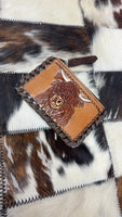 Small Cowhide and Hand tooled Leather Wallet