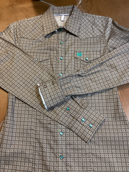 Women’s Cinch Gray Patterned Pearl Snap - MUL