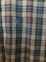 Panhandle Rough Stock Black & Purple/ Blue Plaid long sleeve Button up