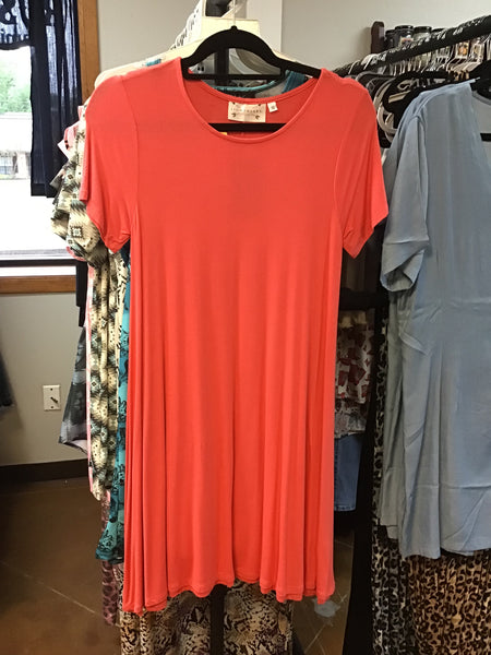 Lightheart Coral T-Shirt Dress