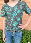 Sterling Kreek Forever In Turquoise Kids V Neck Tee