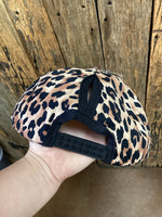 Leopard and Bronze Sparkle Ponytail Hat