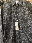 Panhandle Rough Stock Black Floral Long Sleeve Pearl Snap