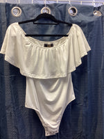 L&B White Ruffle Bodysuit