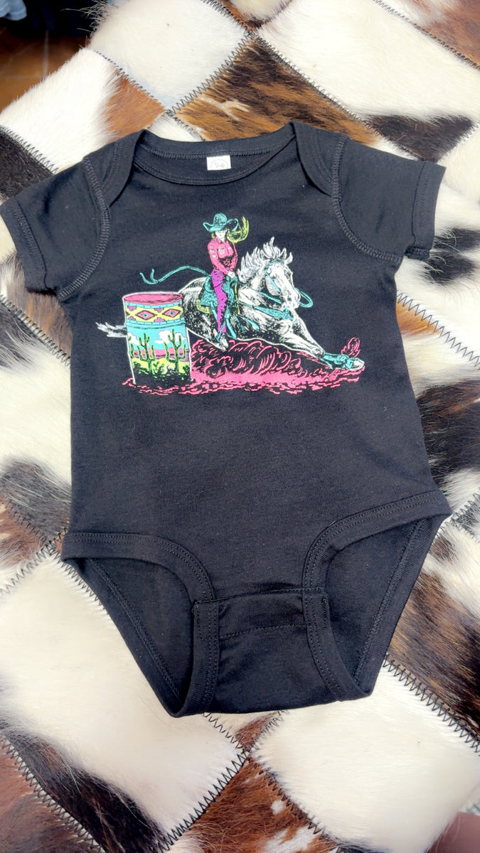 Barrel Racer Onesie – Rustic Cactus Family Western Boutique