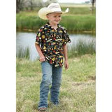 Cinch Boys Black Western Rodeo Travel Button Up -Classic Cowboy Collection