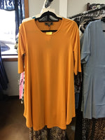 L&B Mustard Half Sleeve Dress with Pockets