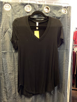 Zenana Basic Black V-Neck