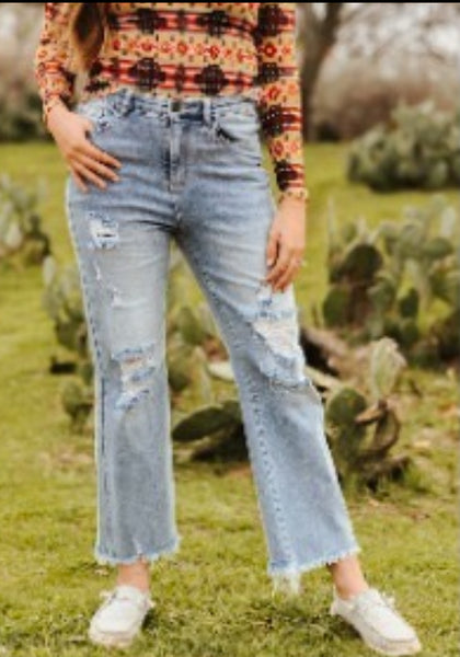 L&B Stone Wash Frayed Hem Jeans