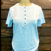 L&B turq snap shirt