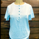 L&B turq snap shirt