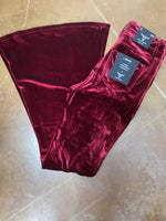 L&B Wine Velvet High Rise Flares