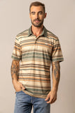 Mens Kimes ranch Mackin Stripe Army Green polo