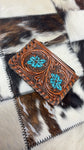 Small Cowhide and Hand tooled Leather Wallet