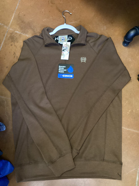 Cinch Chocolate Brown Quarter Zip Pullover