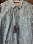 Panhandle Turquoise Patterned Long Sleeve Diamond Pearl Snap