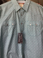 Panhandle Turquoise Patterned Long Sleeve Diamond Pearl Snap