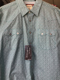 Panhandle Turquoise Patterned Long Sleeve Diamond Pearl Snap