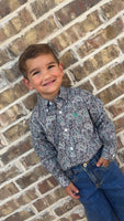 Kids Paisley Cinch Button-up Shirt