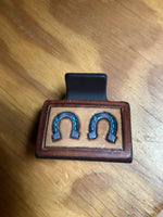 Double Horseshoe Leather Hair Clip