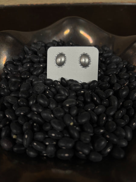 Sterling Silver Concho Earring