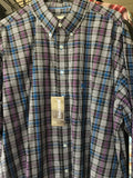 Panhandle Rough Stock Black & Purple/ Blue Plaid long sleeve Button up