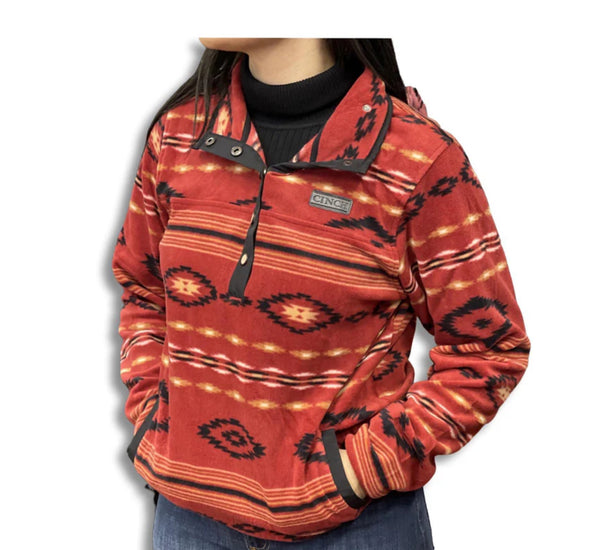 Cinch Women’s Aztec Red Fleece Pullover