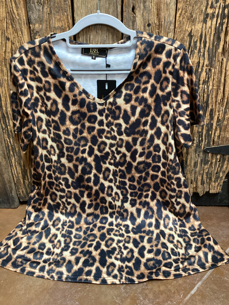 L&B Leo Print V-Neck
