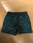 Black and Green Sequin shorts