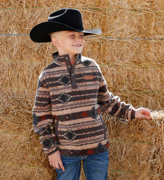 Kids Southwestern Cinch Fleece Pullover
