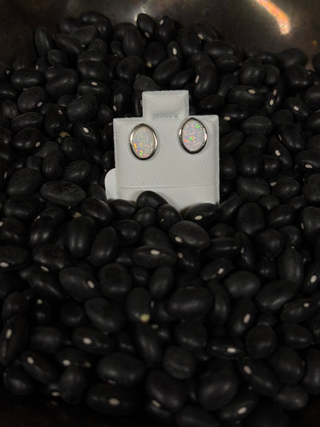 Opal Sterling Silver Earrings