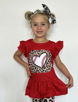 Girls Baseball/Leopard shirt