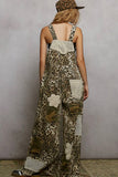 Cheetah print overalls with crochet patches￼