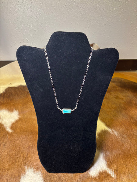 Longhorn Kingman Turquoise -Sterling Silver Necklace