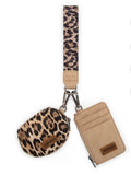 Wrangler Tan and Leopard Wristlet Coin Purse and Card Holder