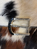 Silver and Black Belt Buckle