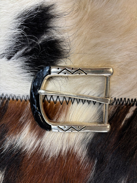 Silver and Black Belt Buckle