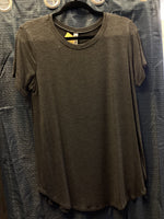 Zenana Basic Dark Heather Gray Round Neck T-Shirt