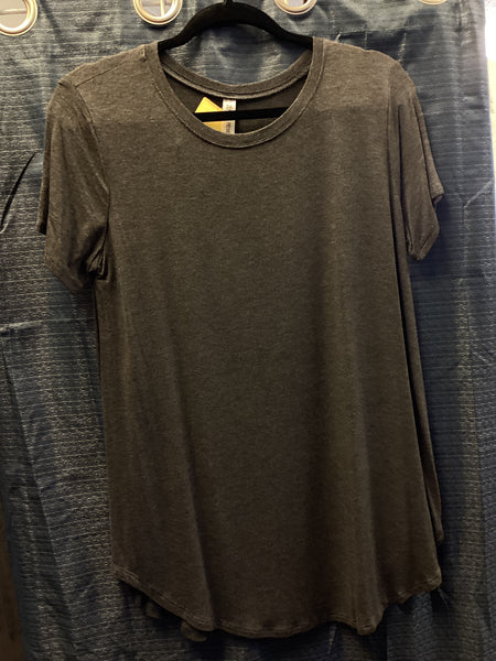 Zenana Basic Dark Heather Gray Round Neck T-Shirt