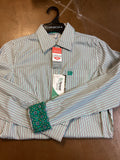 Women’s Cinch Green and White Striped Button Up