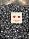 S/S Red Coral Dorothy Weha Zuni Handmade Earrings