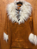 Cruel Denim Rust Corduroy With Fur  Jacket