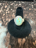 Number 8 turquoise adjustable ring